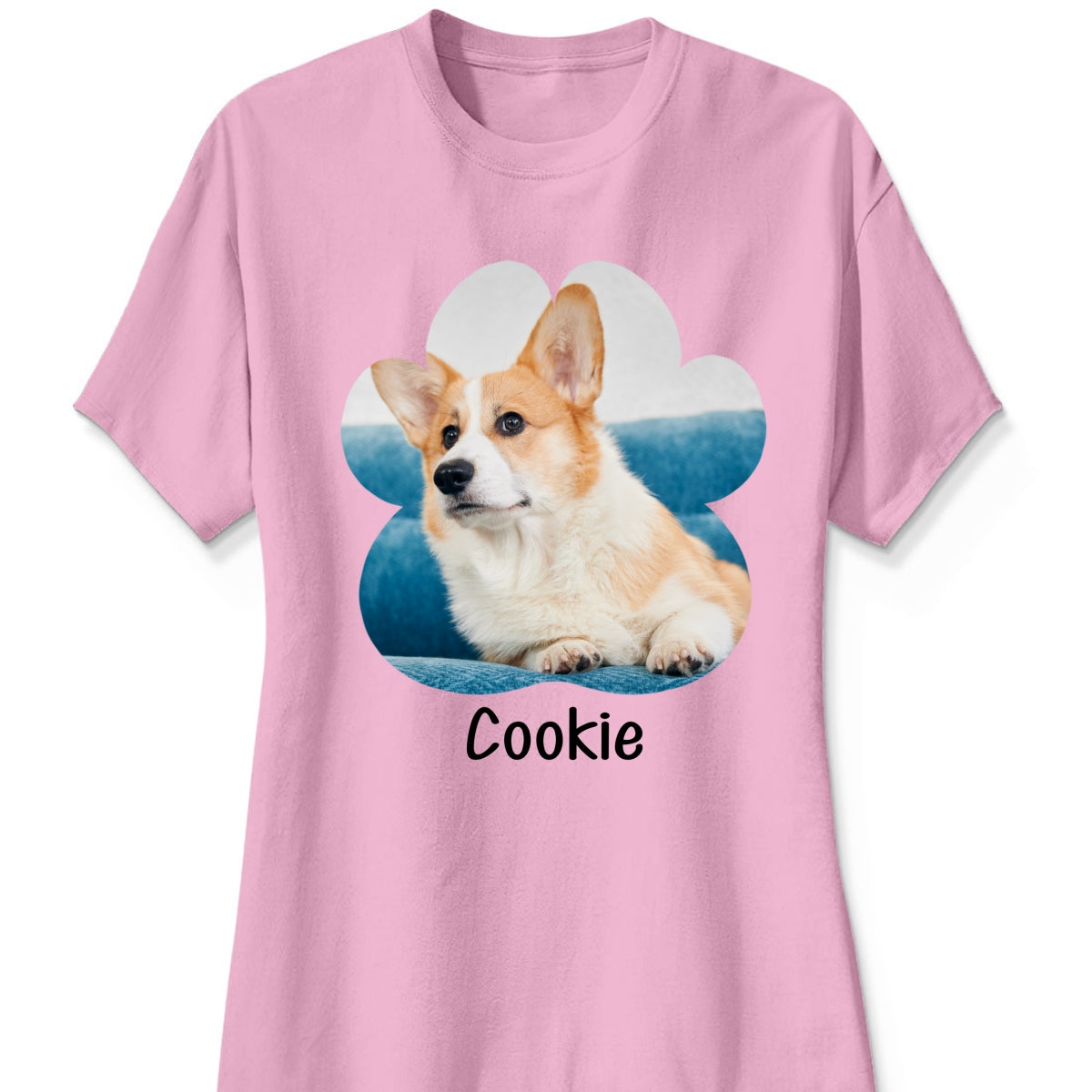 Custom Pet Photo Paw Shape Image Mask Personalized Shirt