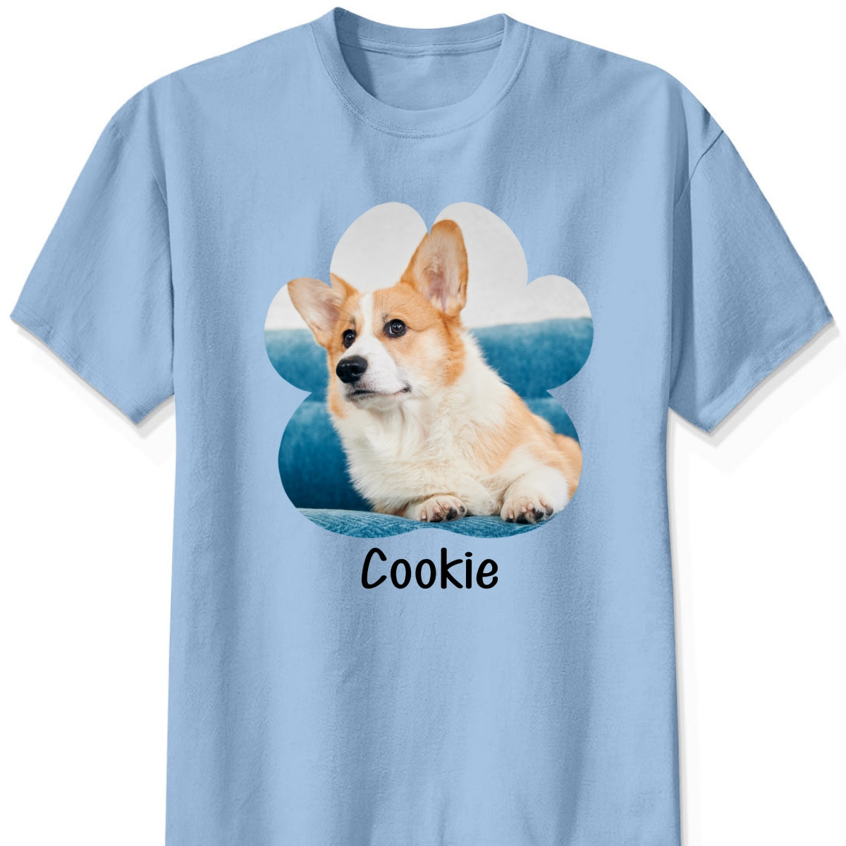 Custom Pet Photo Paw Shape Image Mask Personalized Shirt