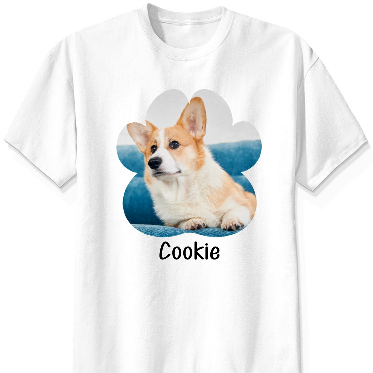 Custom Pet Photo Paw Shape Image Mask Personalized Shirt