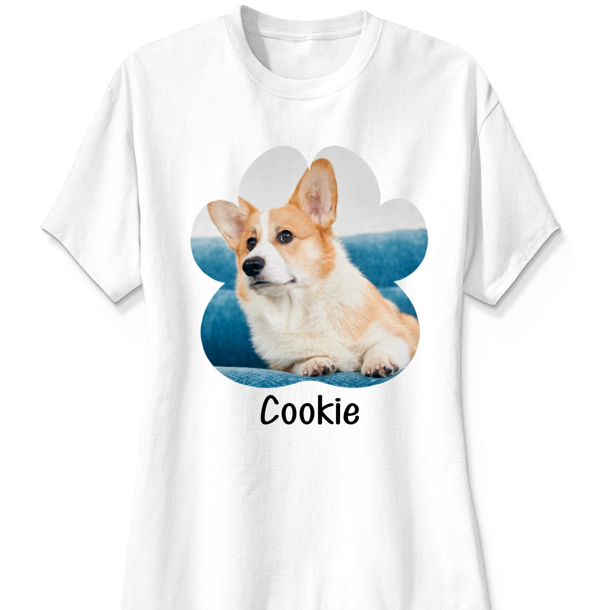 Custom Pet Photo Paw Shape Image Mask Personalized Shirt