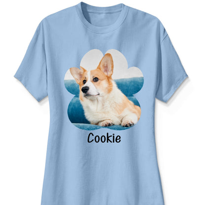 Custom Pet Photo Paw Shape Image Mask Personalized Shirt