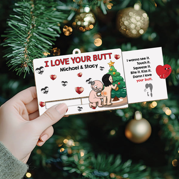 Couple - I Love Your Butt - Personalized Wooden Slider Card