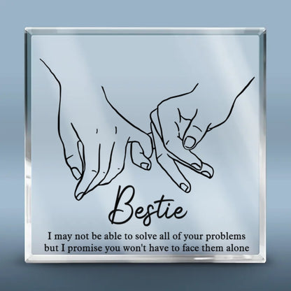 True Friends Are Great Riches - Bestie Personalized Custom Square Shaped Acrylic Plaque - Gift For Best Friends, BFF, Sisters