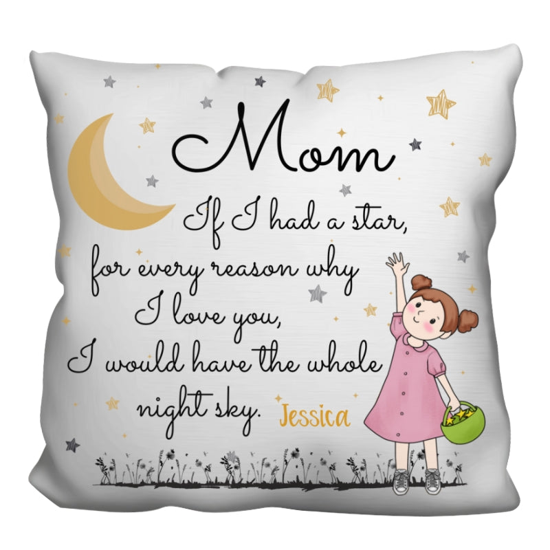 Little Girl If I Had A Star Personalized Pillow