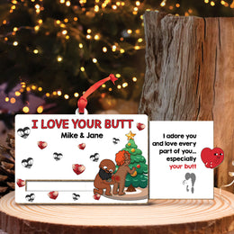 Couple - I Love Your Butt - Personalized Wooden Slider Card