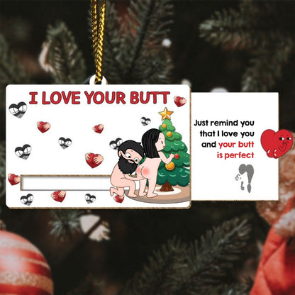 Couple - I Love Your Butt - Personalized Wooden Slider Card